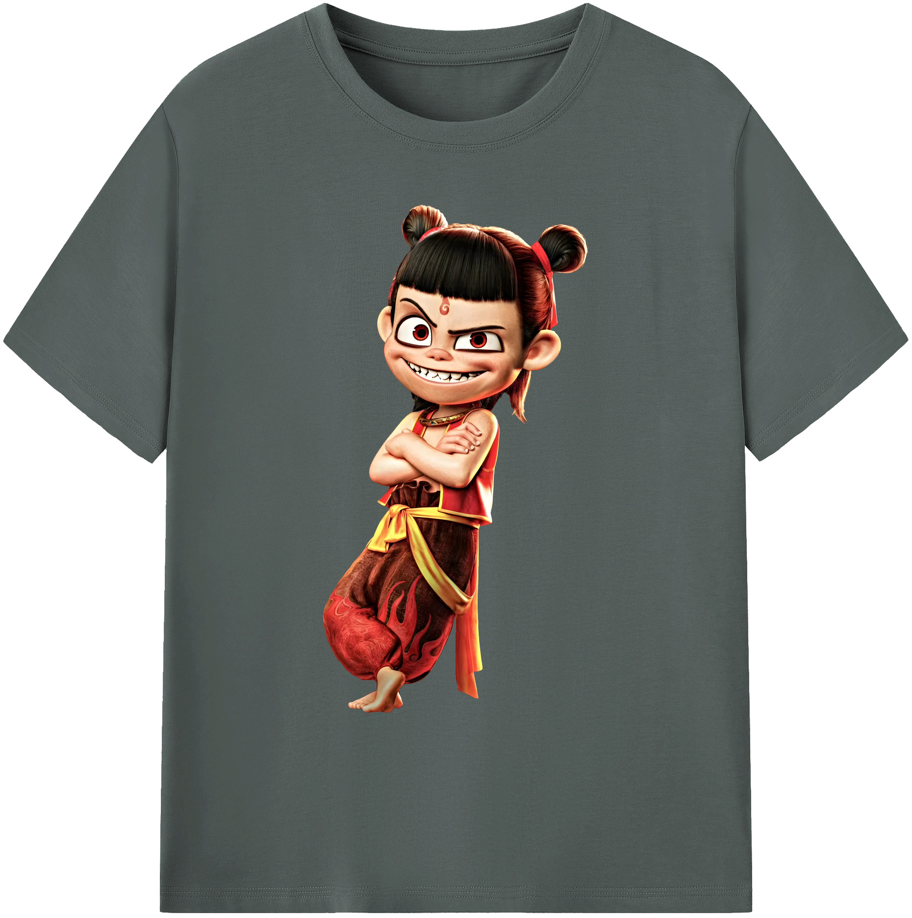 （画像用） Ne Zha 2 ナタ 魔童の大暴れ 綿100％ メンズ半袖Tシャツ｜肌触りやわらか＆通気性